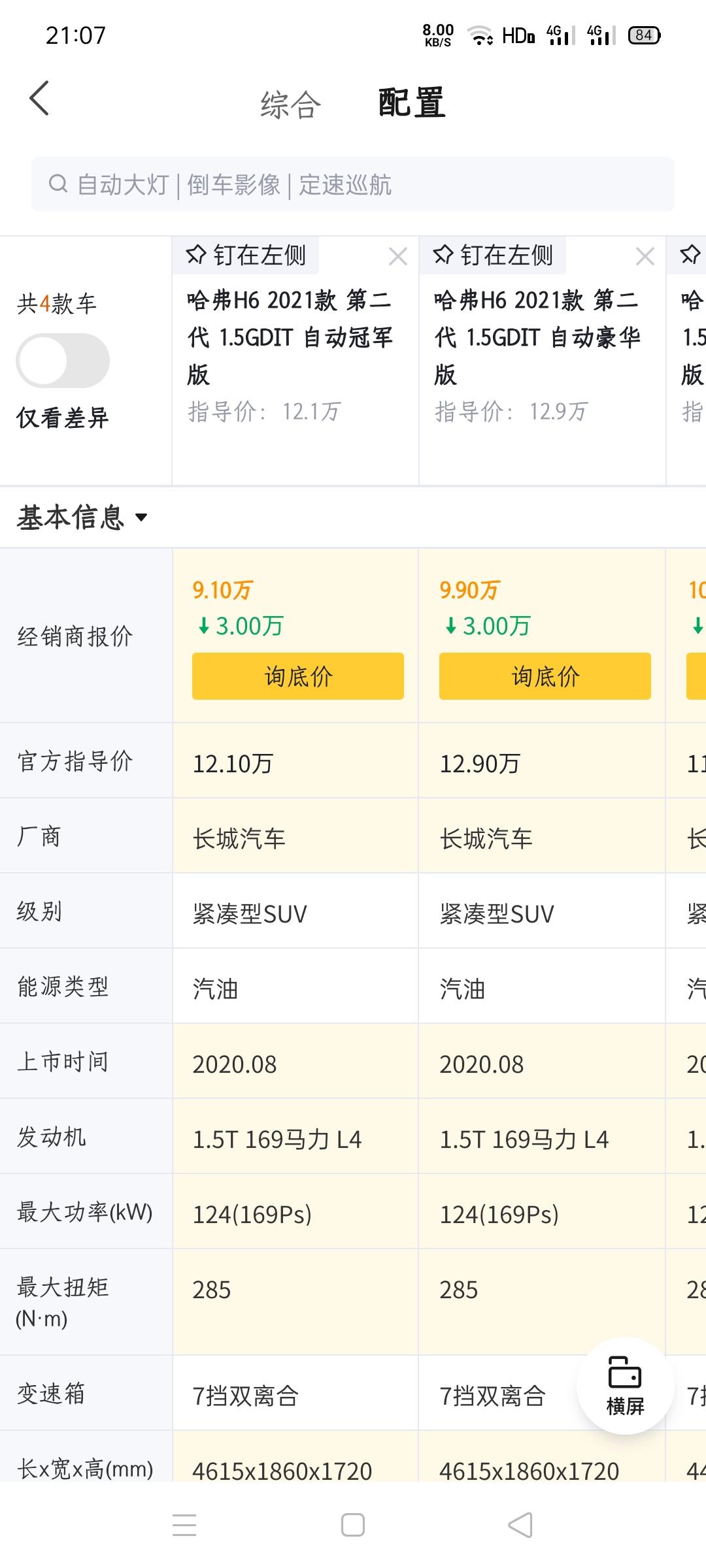 哈弗H6 朋友们，直接点，第二代H6 21款GDID豪华版，贷款6万，裸车能降到好多?多少钱能落地? 成都地区。