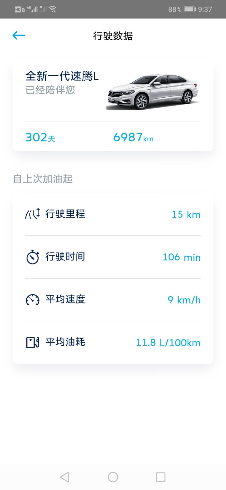 大众速腾 为什么我的手机上的车联网APP看不行驶数据