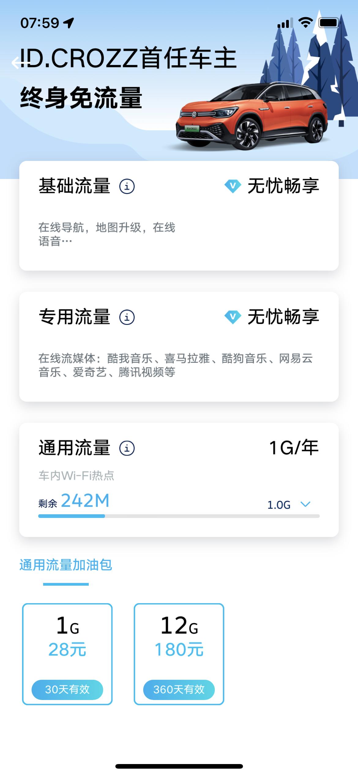 大众ID.6 CROZZ 只用过几次carplay，结果通用流量费了好多，是不是通用流量用完了就不能用carplay了？