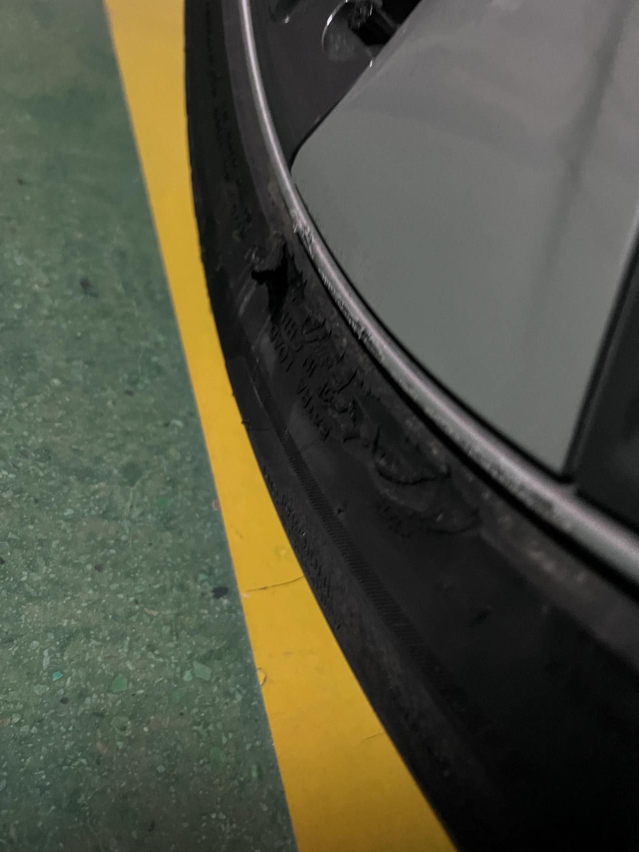 特斯拉Model Y 马路牙子蹭的，是不是得换新了