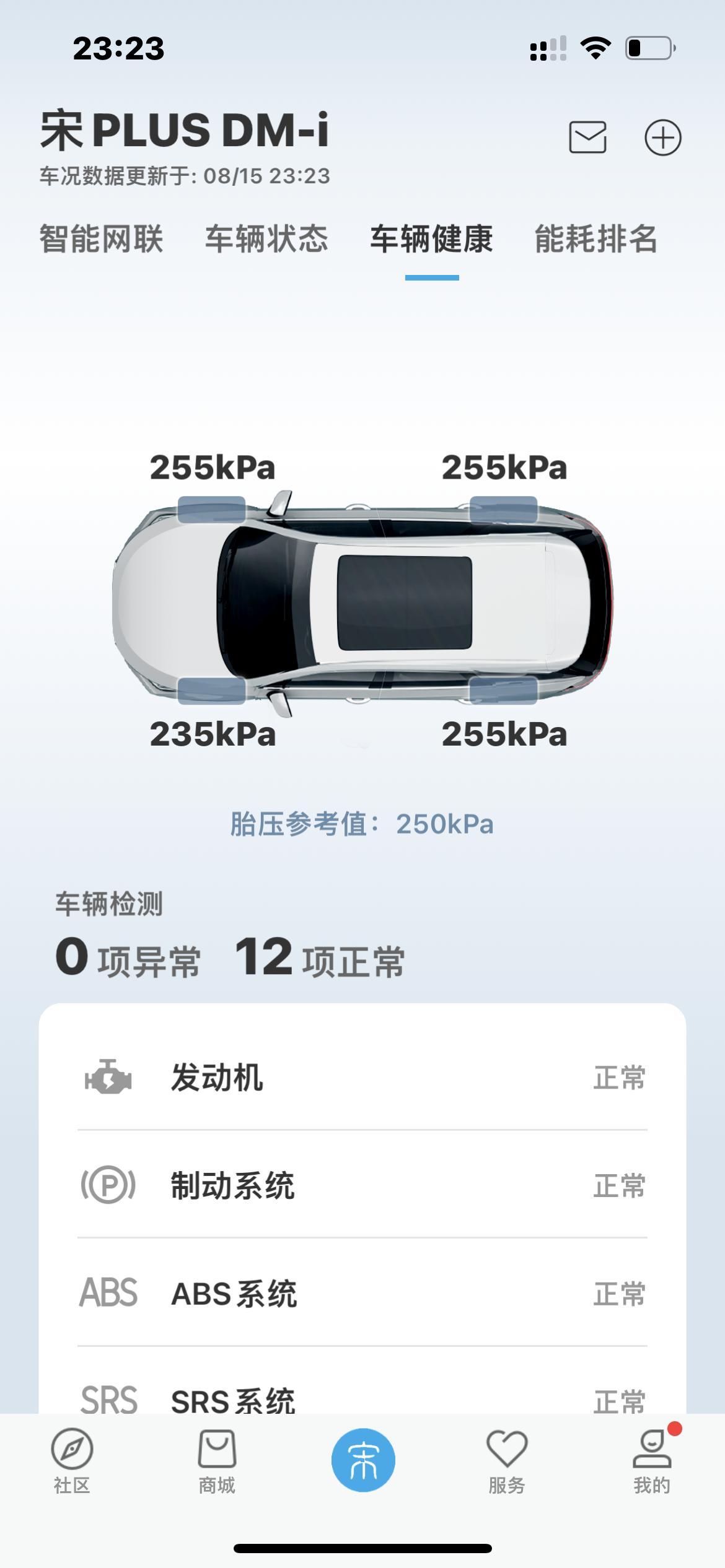 比亚迪宋PLUS DM-i 兄弟们 这左前轮胎压差20是不是被锥了？