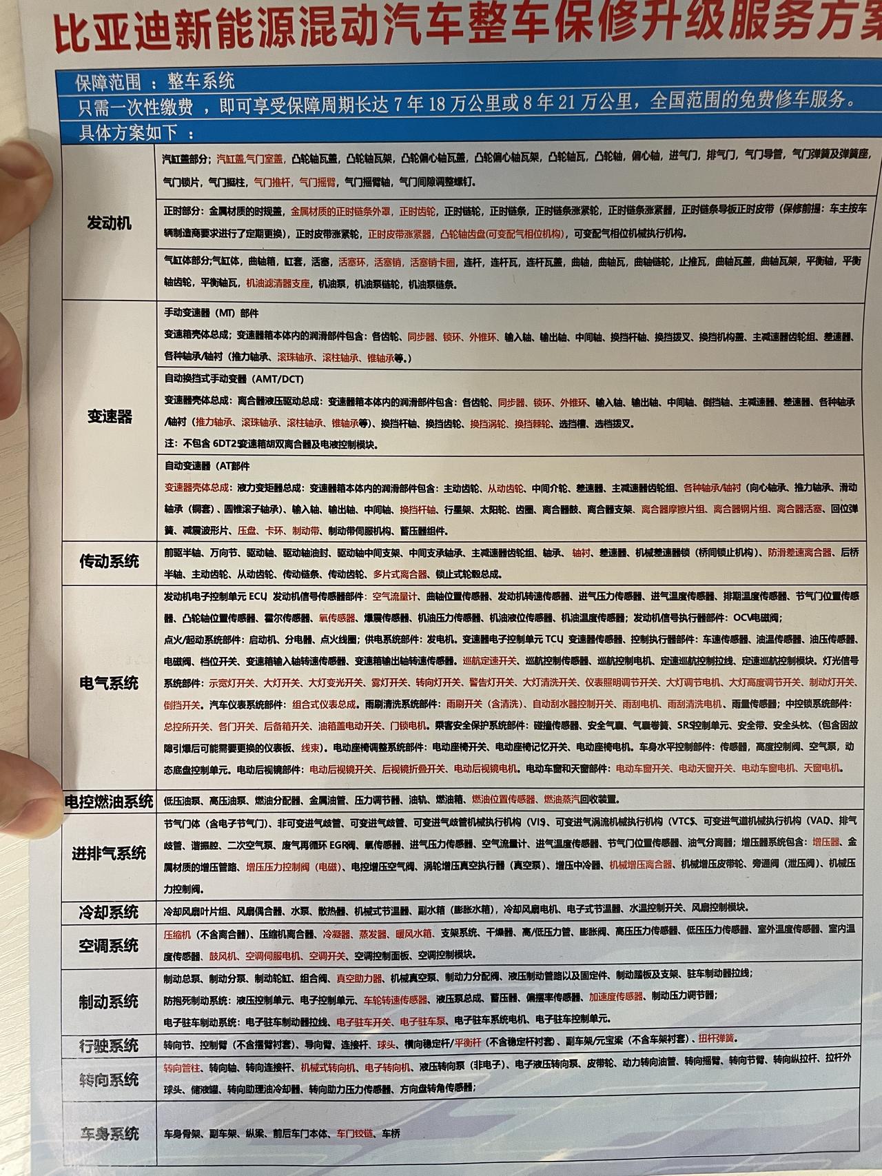 比亚迪宋PLUS DM-i 各位车友，比亚迪宋plus dmi提车的时候4s店的售后给我推荐保修升级方案，3790元延保