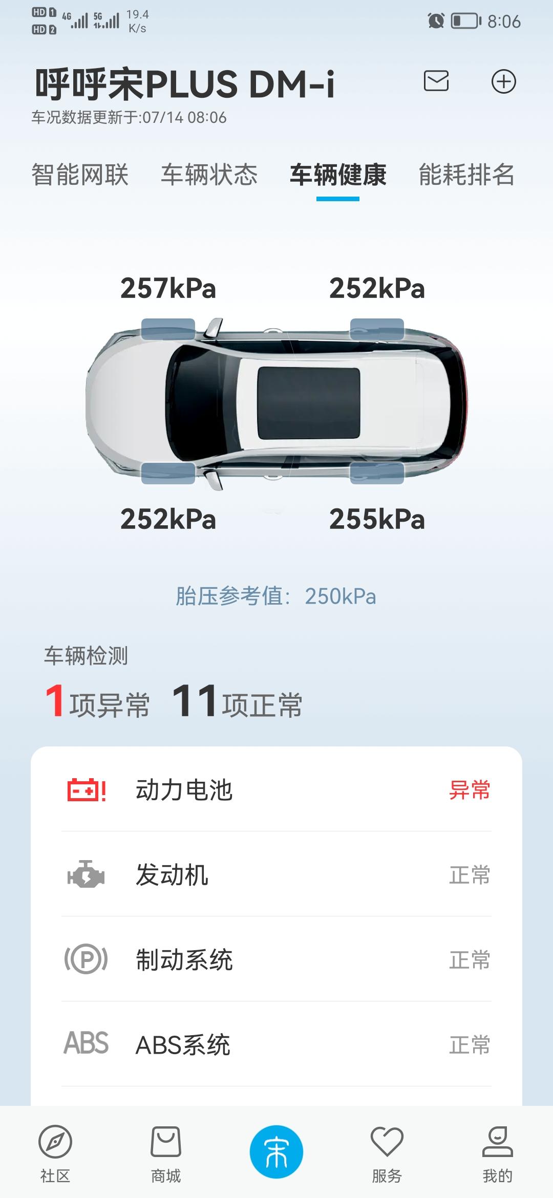 比亚迪宋PLUS DM-i 提车回来一天 才第一次充电 冲到百分之70多 显示动力电池异常是怎么了？？昨天十点多的时候手