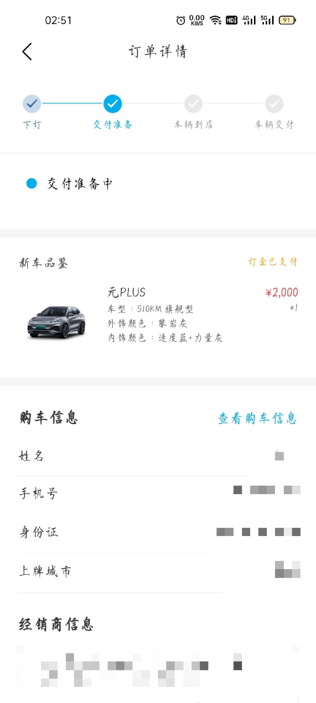 比亚迪元PLUS 交付准备是什么意思？我3月10日订的车。