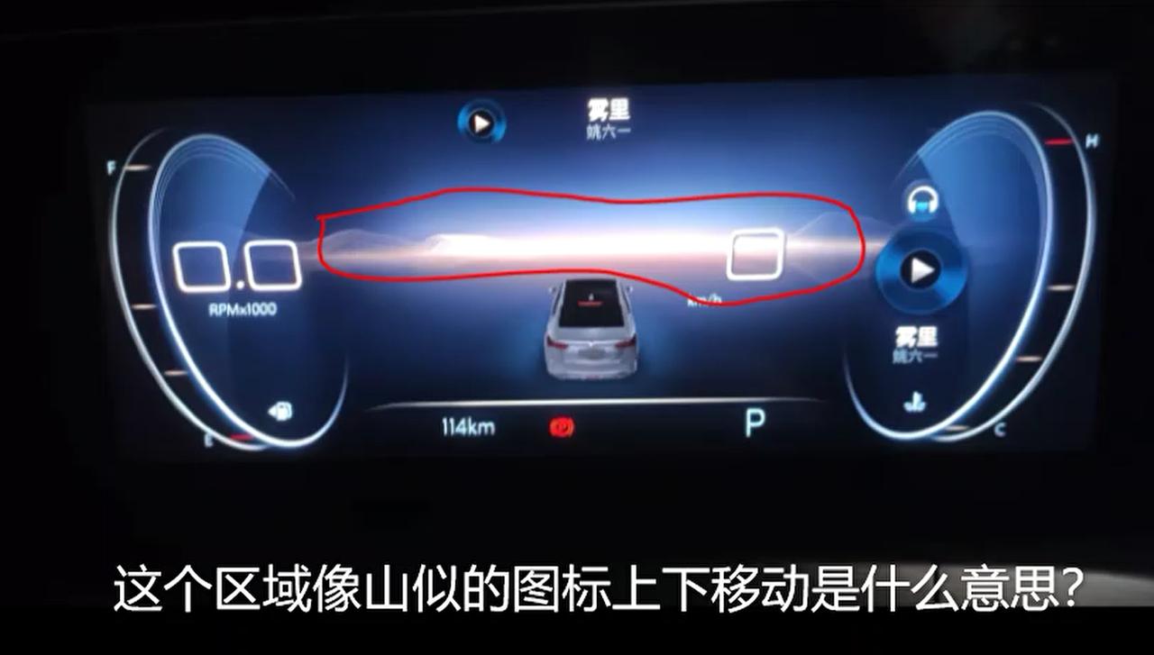 别克威朗 请教一下，这个像山一样亮显的图标上下移动代表的是什么意思？