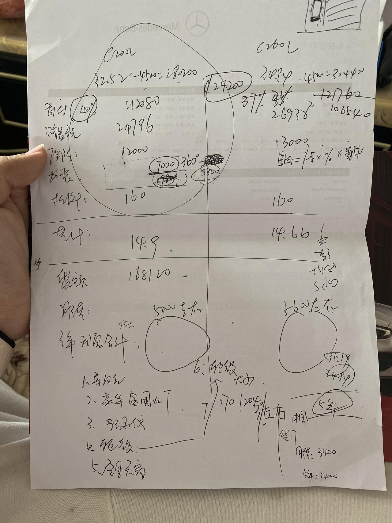 奔驰C级 对比一下 感觉我的价格好像比其他都要低