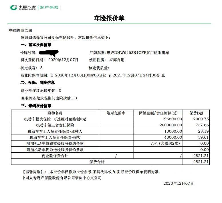 本田CR-V 各位车友，新车保险车行全包，这些险够吗？