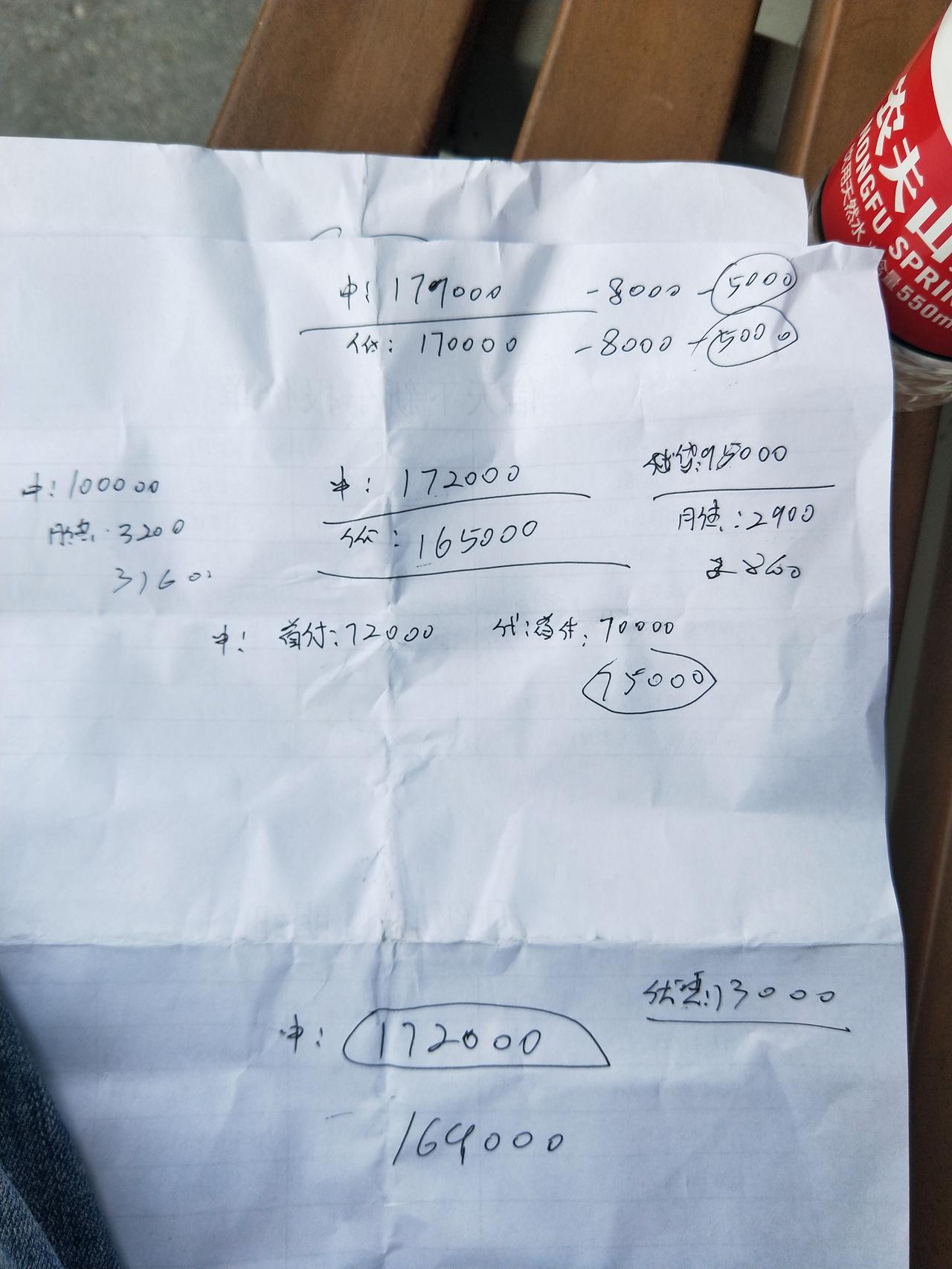 本田思域 有懂车的朋友吗？帮我看看价格算法，谢谢，算下来首付77000，落地价格172000降到169000，贷款10万