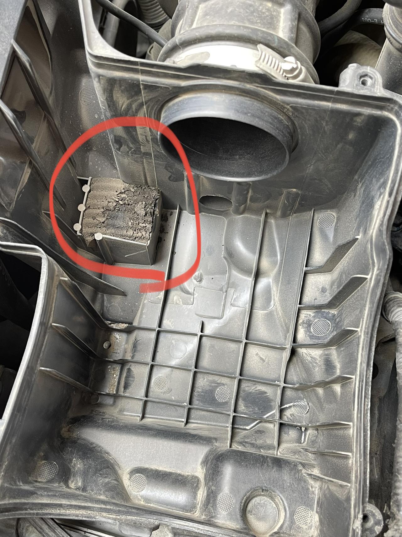 「15福睿斯空气滤芯海绵要更换吗？」如图所示，这块海绵已经很脏了，一碰全是灰，一直没有换过，车已经10万公里了。需要更换