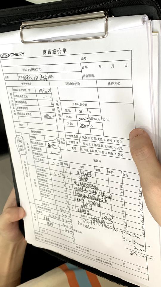 奇瑞欧萌达 这个价格可以波