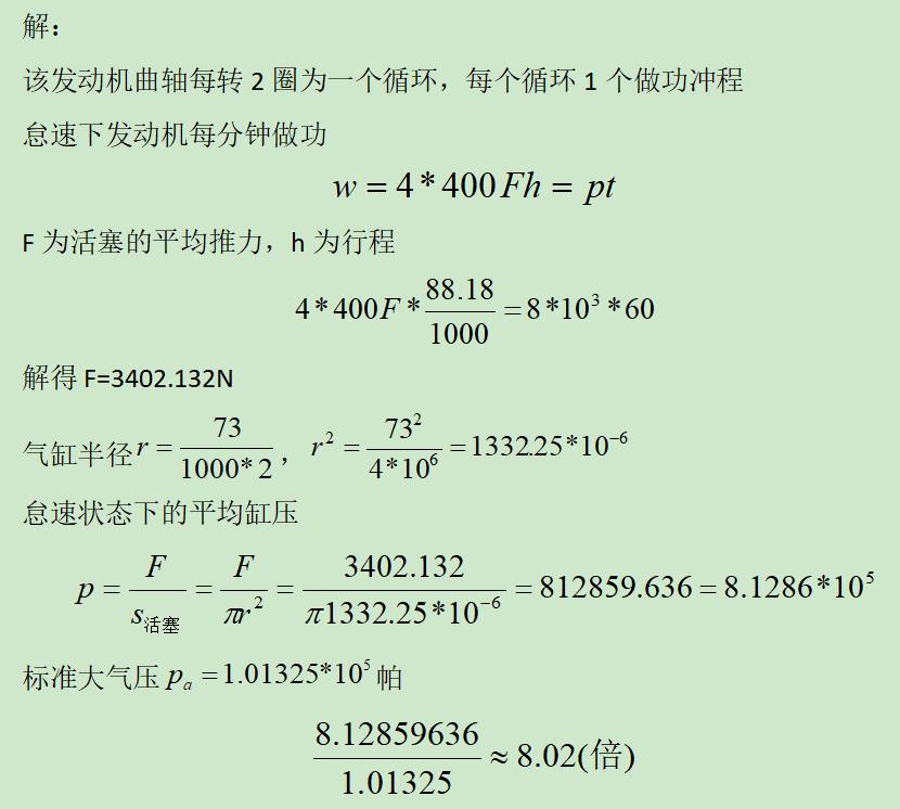 东风风神奕炫MAX 图中为燃油版max的发动机参数，如果怠速功率是8kW的话，那它的推力和缸压就是图中算出来的数据?