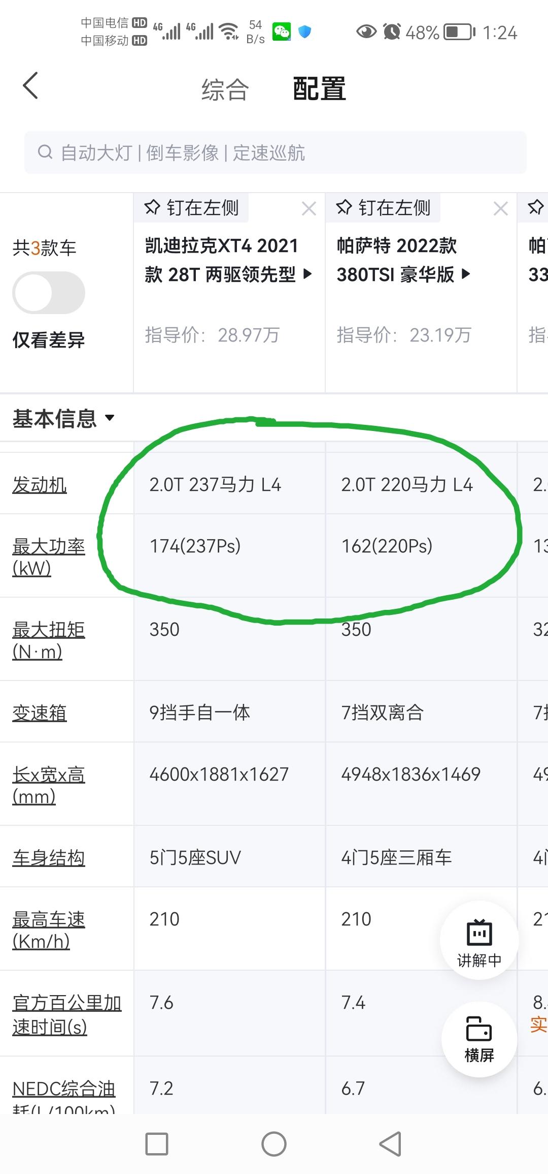 大众帕萨特 德系和美系，同样2.0T，咋参数差这么远？