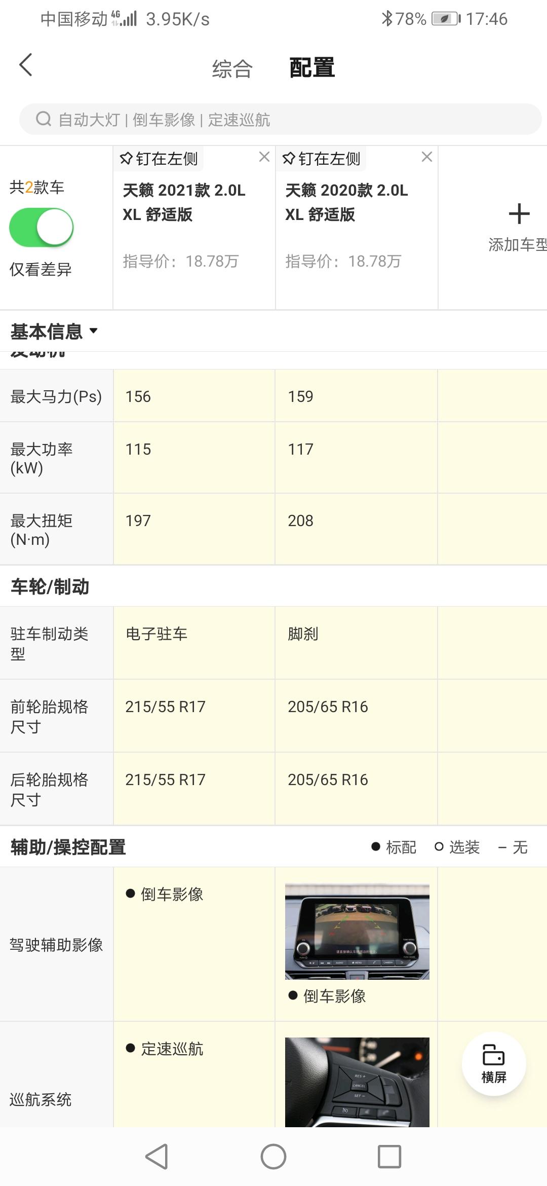 日产天籁 2020款对比2021款  就多了几样配置   让我加4000贵了吗   多少合适