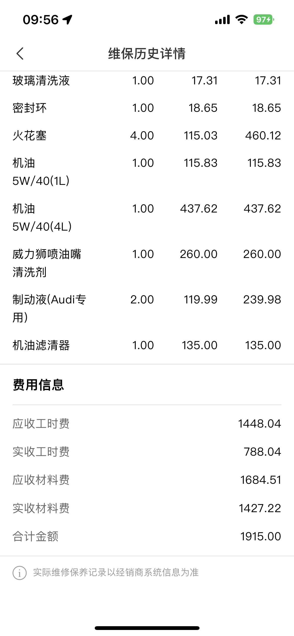 奥迪Q3 19年10月份的1.4T排量，现在已经23000公里了，在当地奥迪4s店保养4次了，每次都是换5w-40的机油