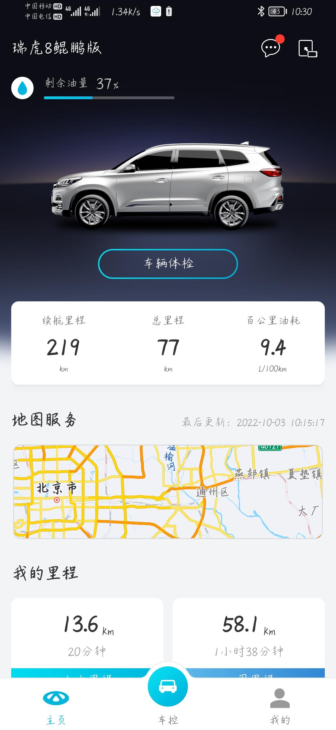 奇瑞瑞虎8 车友们推荐个行车记录仪21款的鲲鹏板2.0T扶摇。