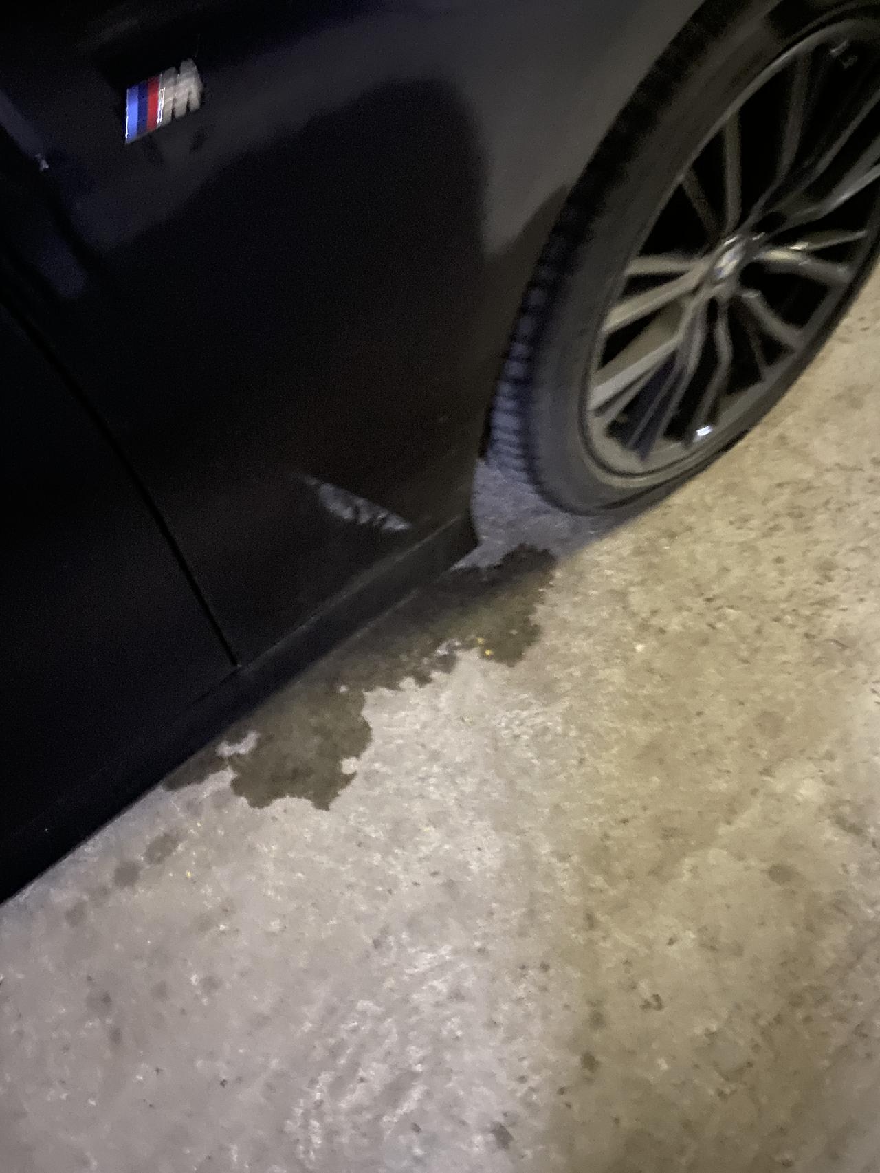 宝马3系 下雨天 右前轮停车后一直漏水正常吗清洁液显示好快就缺水 怕水管漏水