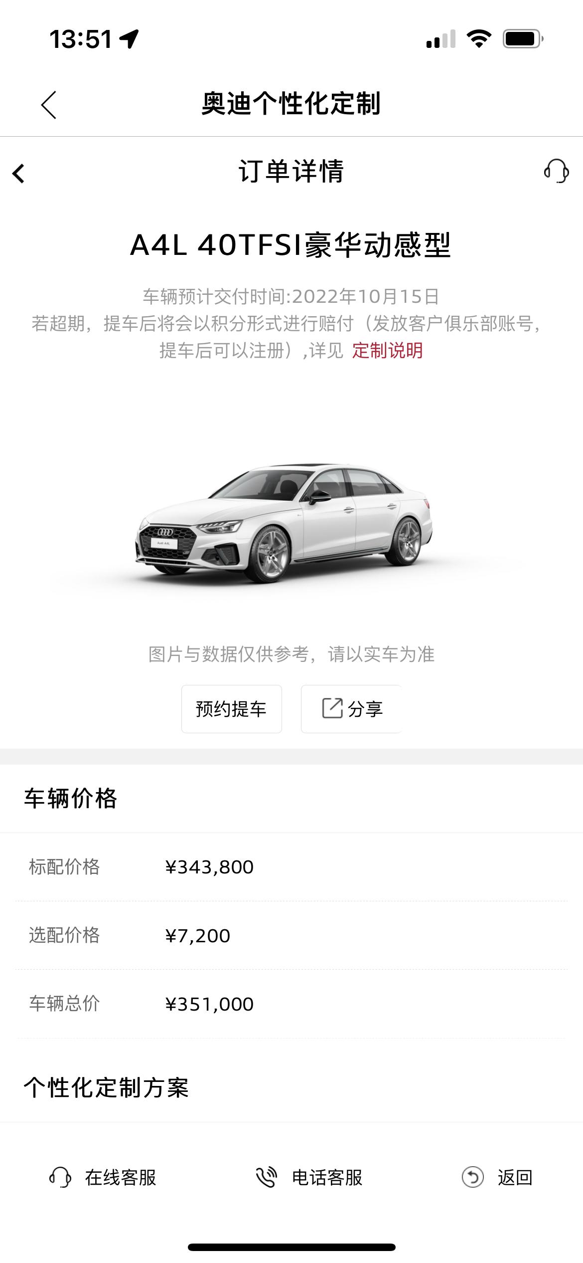 奥迪A4L 我这会延期吗 生产加运输一般要多久
