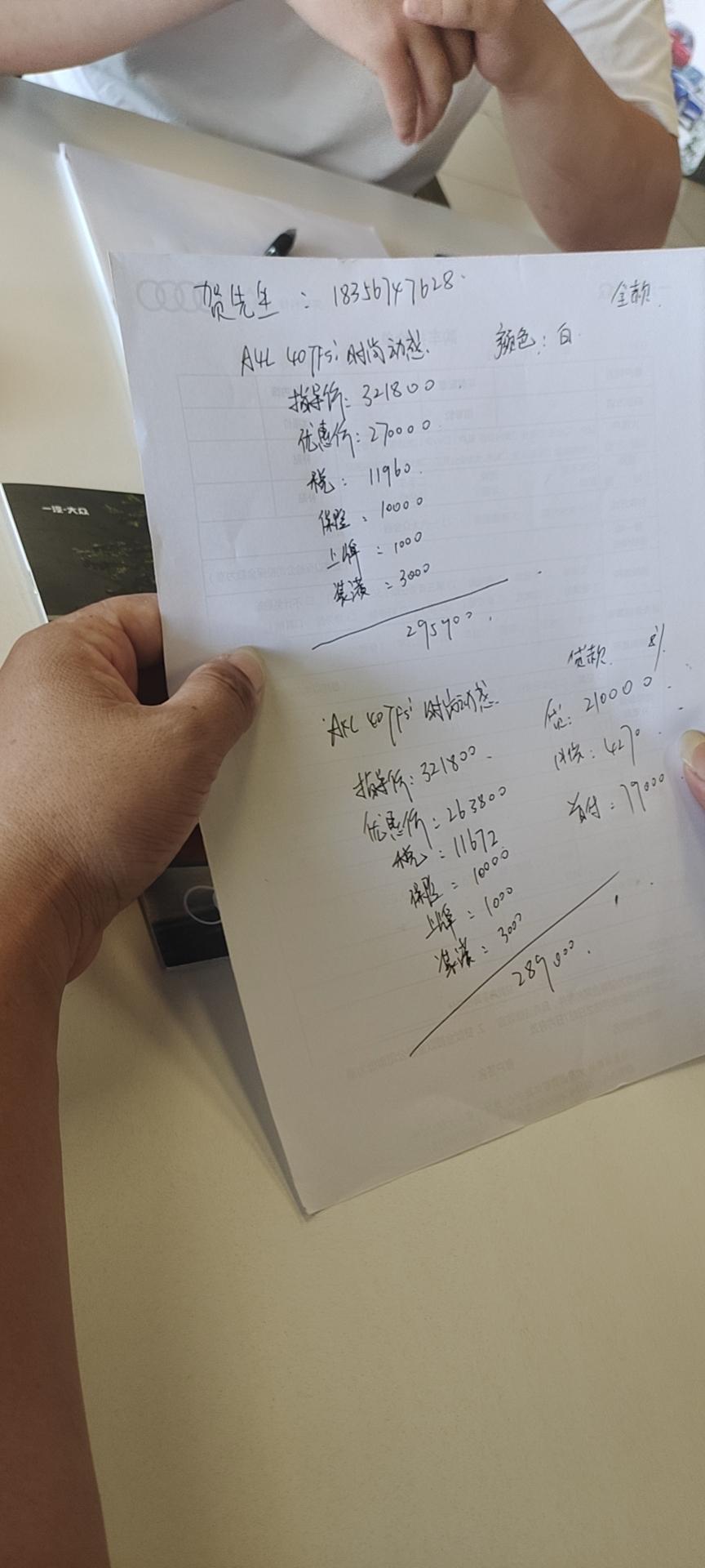 奥迪A4L 今天去4s店问的 价格是不是有点高 40时尚动感