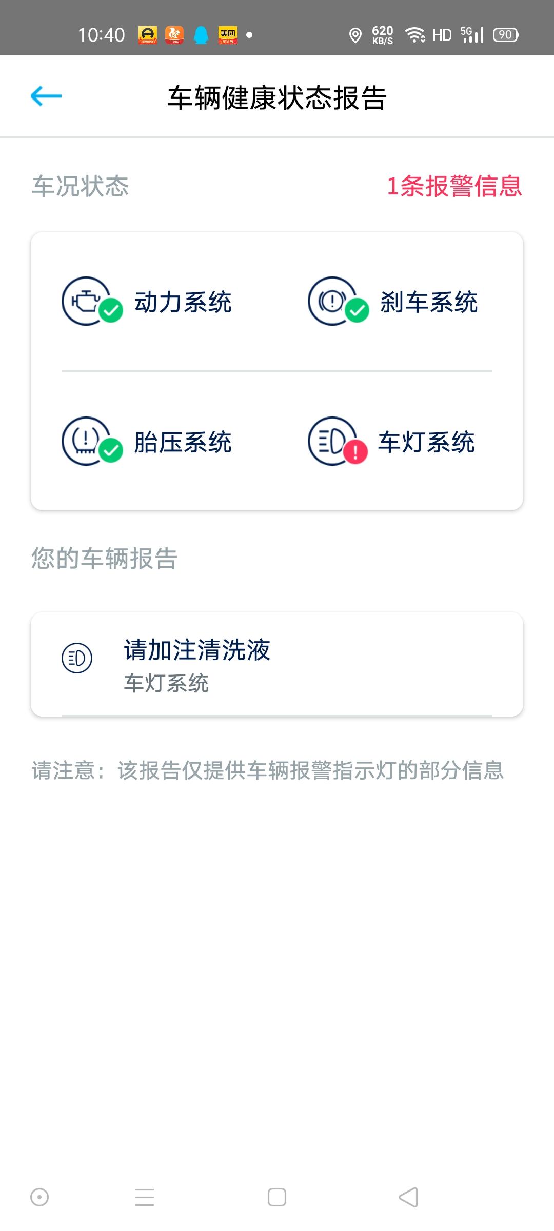 大众迈腾 求教！这是咋回事啊？玻璃水加了，灯也都能亮，怎么还是报警？