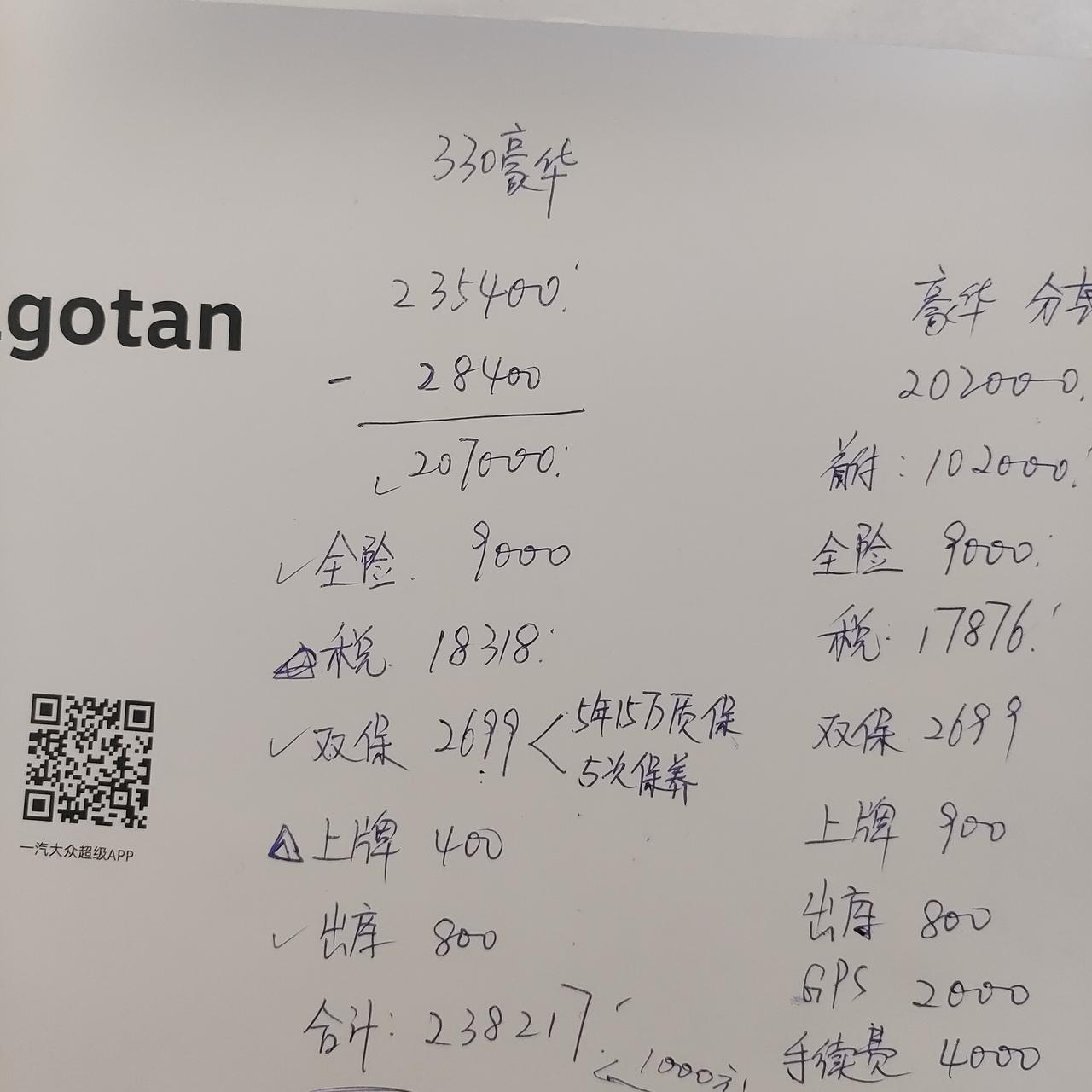 大众迈腾 河北沧州 330豪华落地 238217 算贵吗？