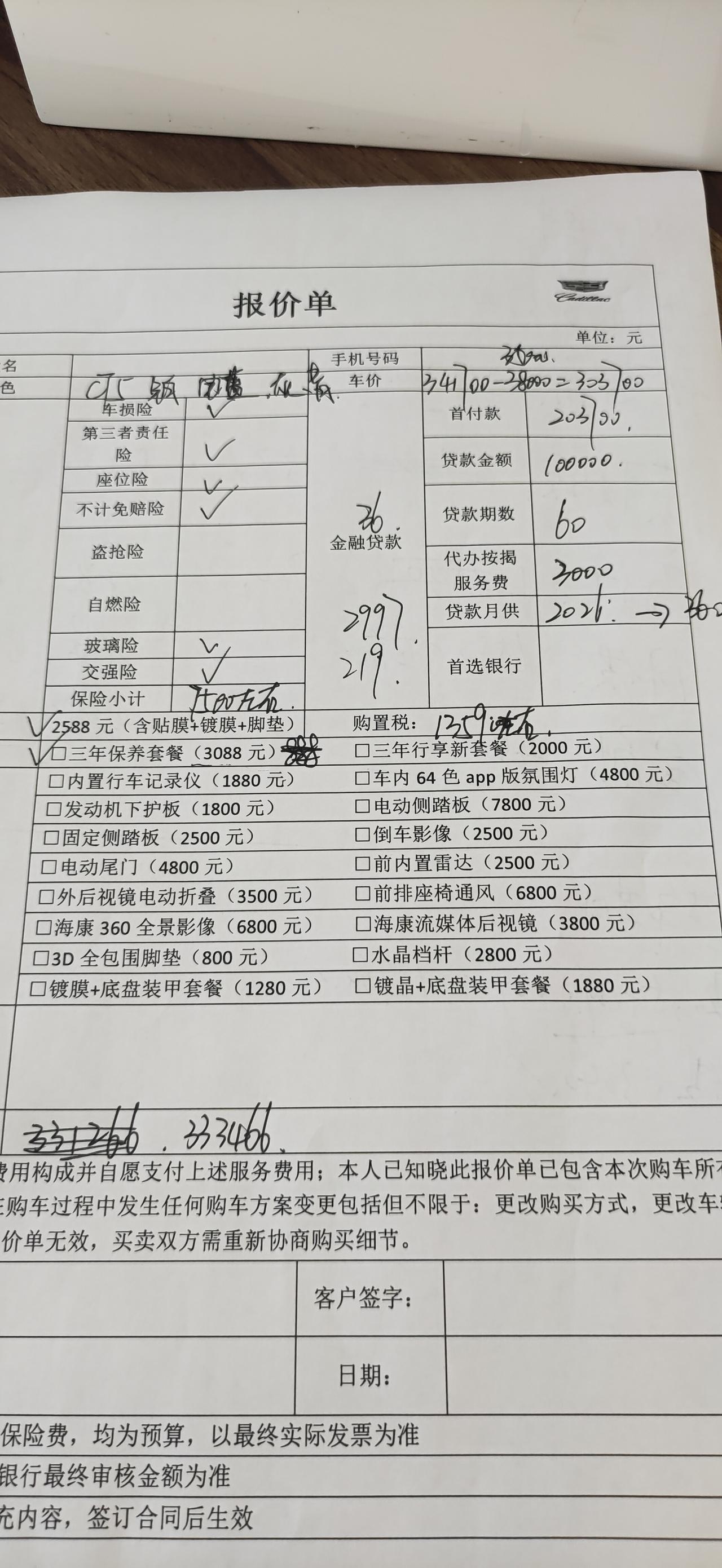 凯迪拉克CT5 这个价格可以吗，让贷款五年车价优惠3.8w贷款三年优惠3.5，价格死了谈不下来了，还要必须要买三年保养套