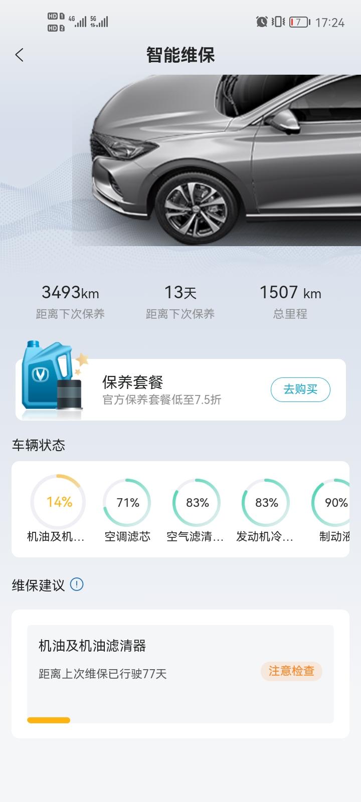 长安逸动 不懂就问。才开1500公里。机油显示这样准备要保养嘛。不是5000公里保养一次嘛