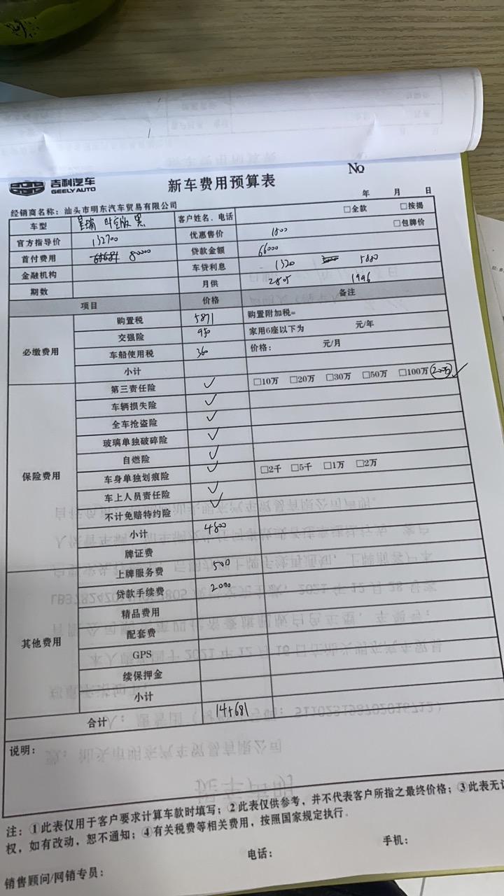 吉利星瑞 各位各位有广东省潮汕地区的朋友吗 能不能教我砍一砍价格