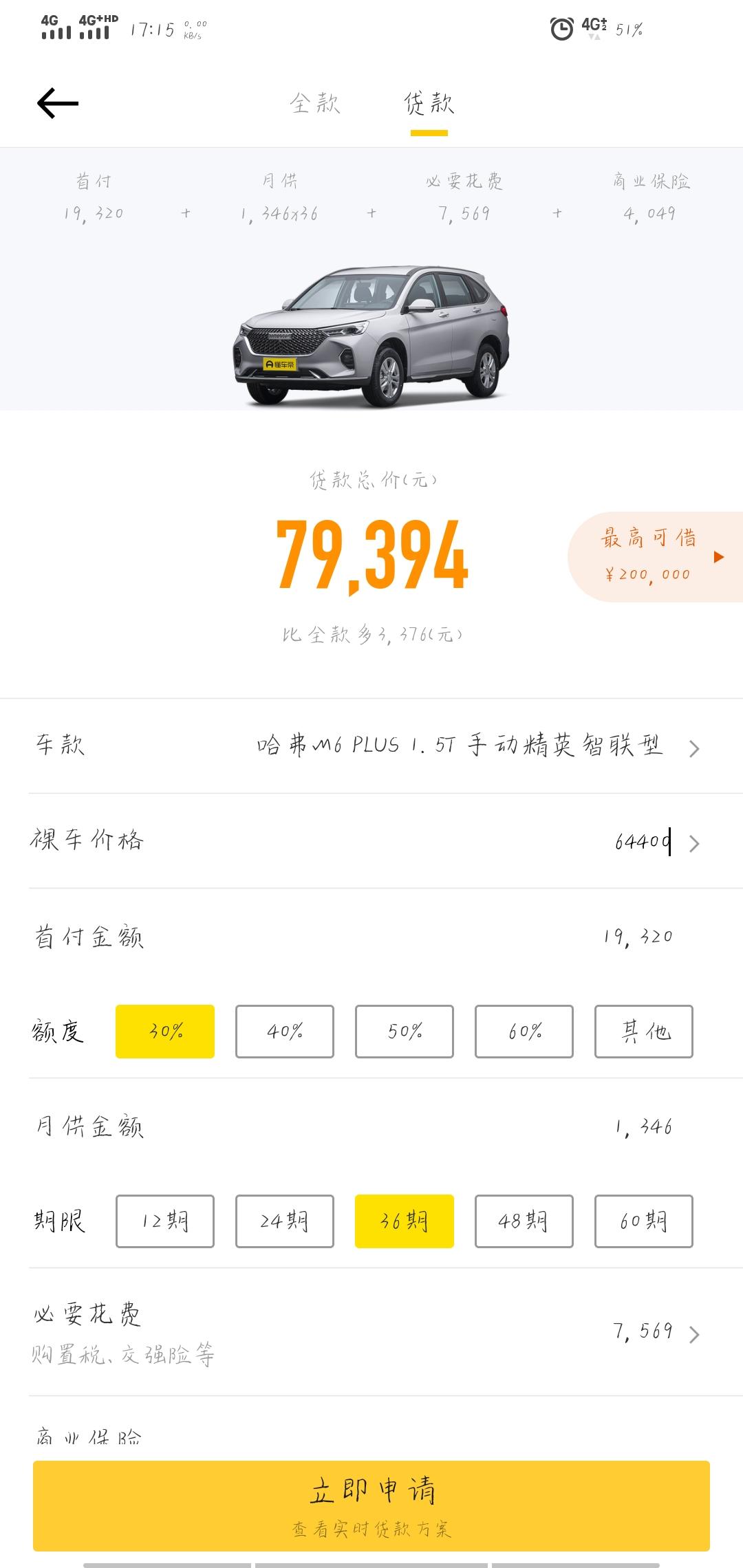 哈弗M6 湖北十堰  销售说的优惠7500   看懂车帝的分期跟月供  对吗？