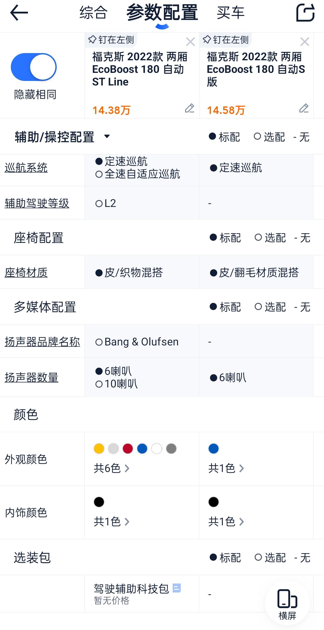 福特福克斯 我刚才去刷4s店直播，卖车的他们说s版不能加装bo音响和全速自适应巡航这个5k的选包，st版本可以。多少对全