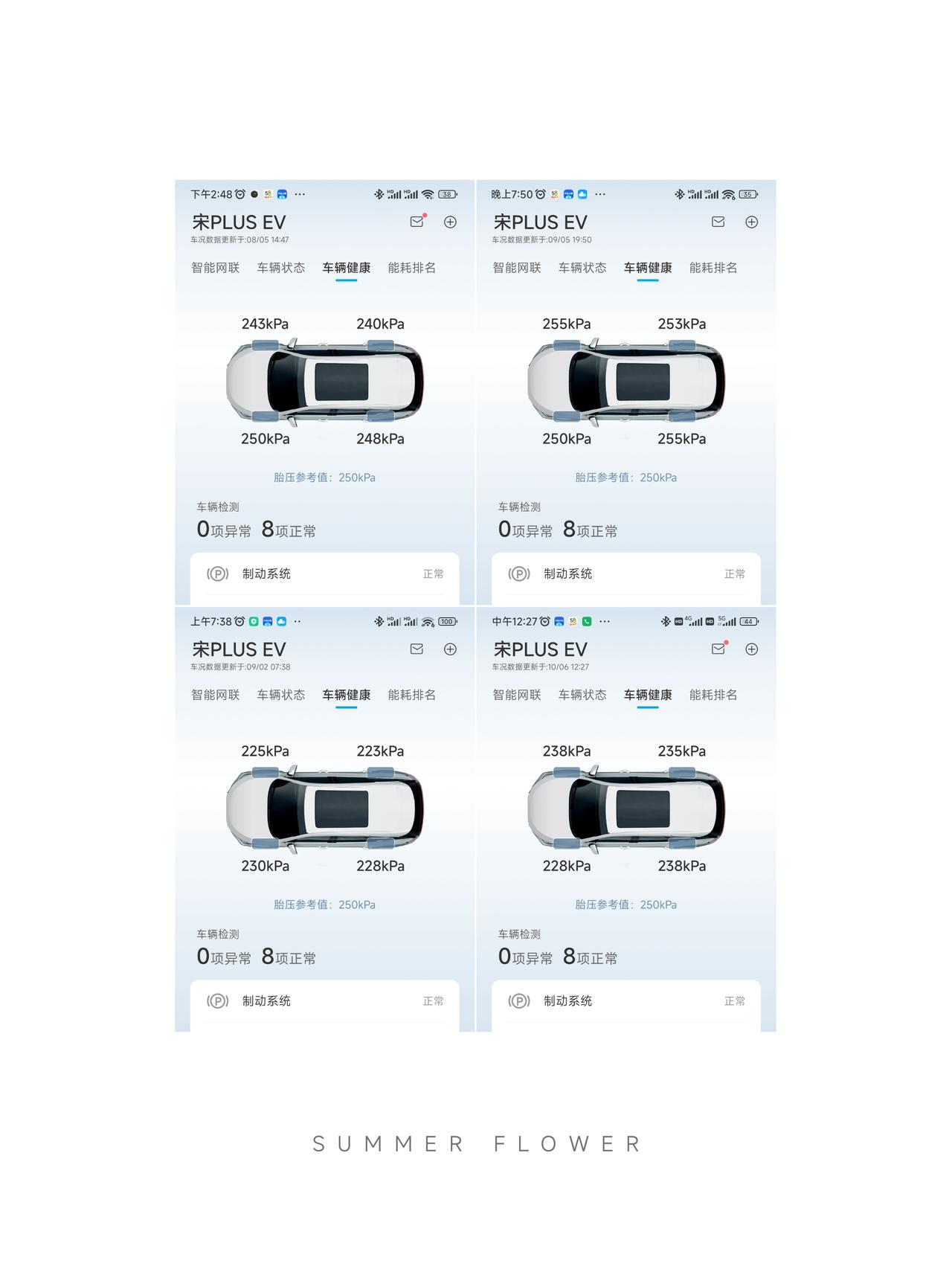 比亚迪宋PLUS EV 提车两个多月，胎压打到250kpa，一个后就会降到230kpa,每个打气一次，正常吗