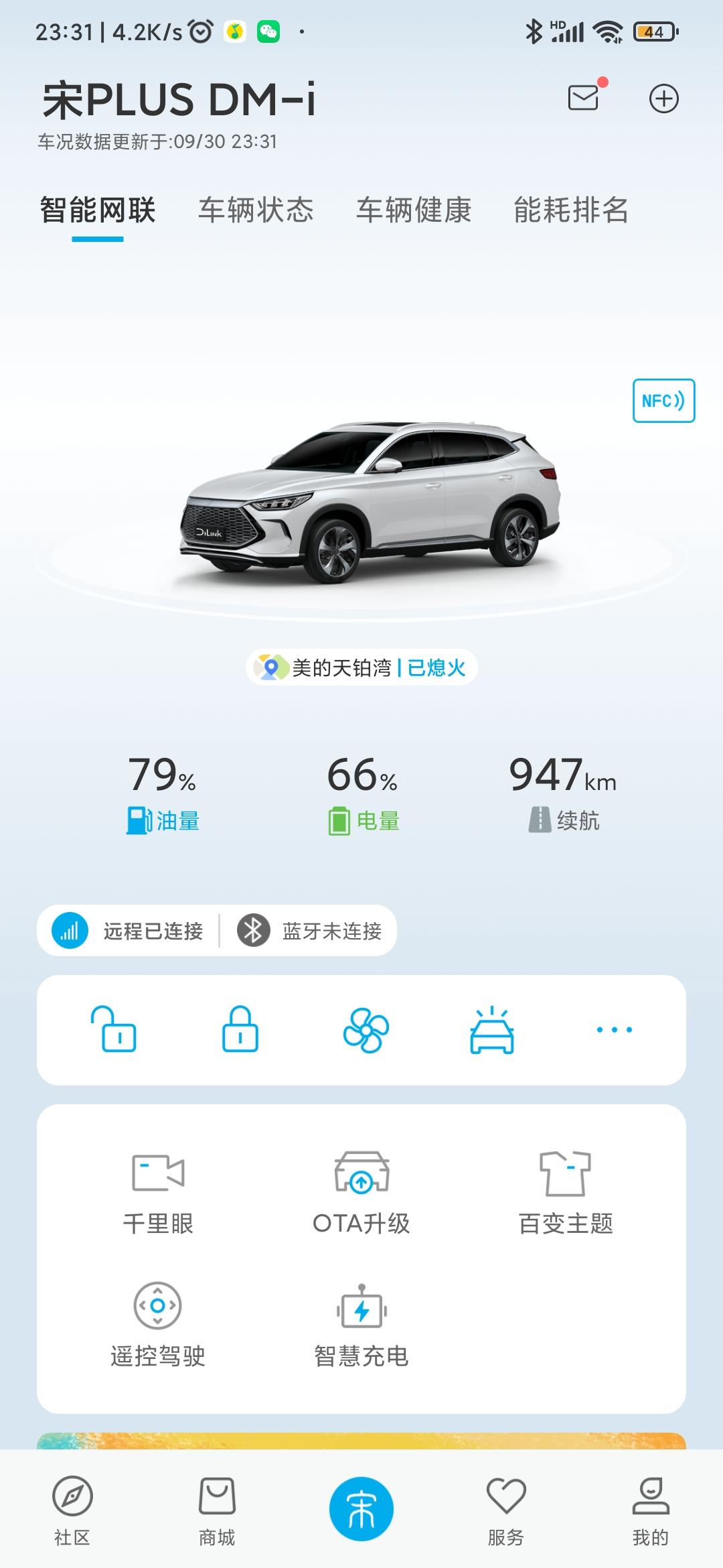比亚迪宋PLUS DM-i 加满油，app上油量显示多少？满电没油提车的，当天加了200块，开了270公里，app显示油