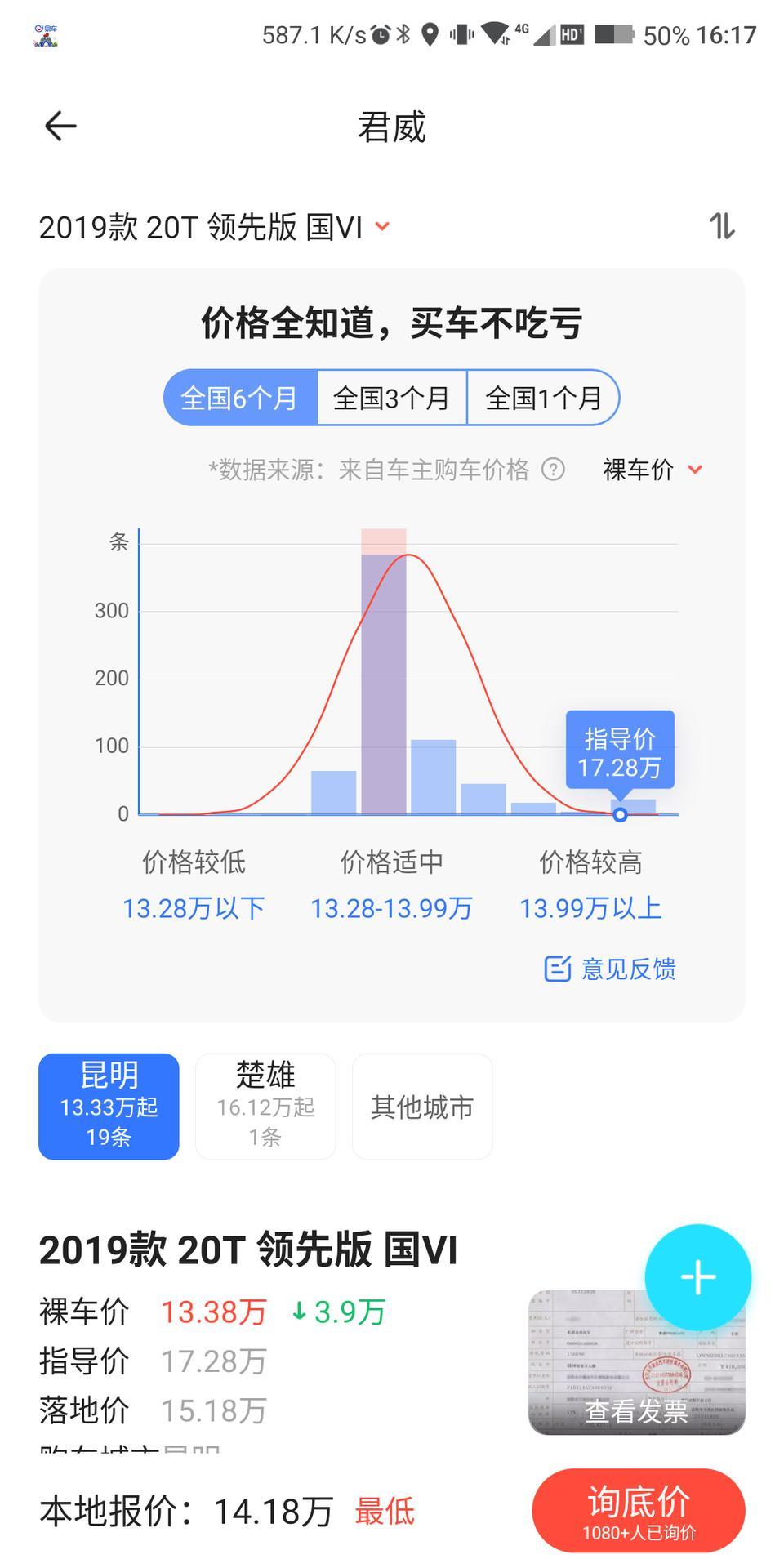 请问圈内各位大神，15万左右，考虑14代轩逸好一点还是别克君威好一点，小白贷款购车，请关照一下！多谢！