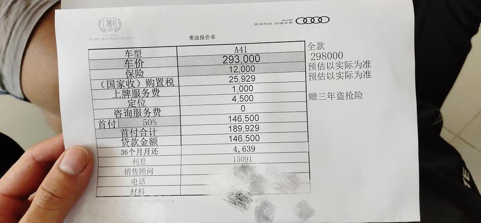 奥迪a4l-45个运     这个价格是不是高了 ？？？