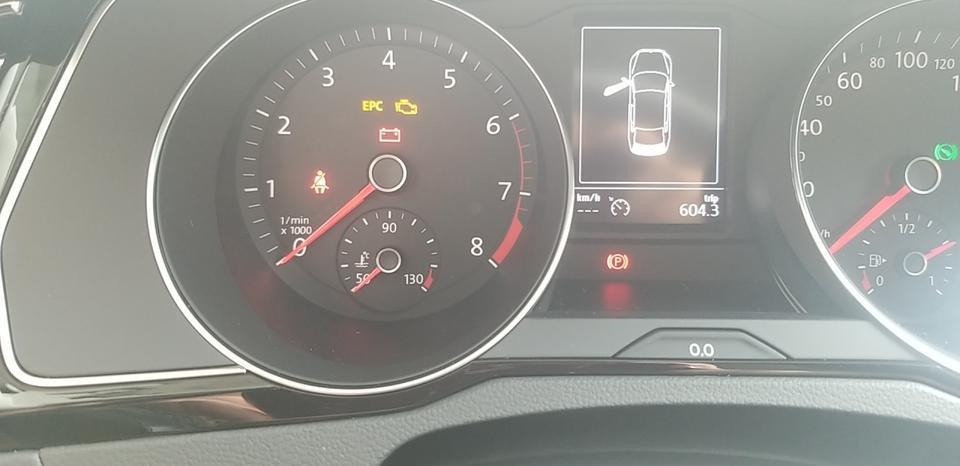 迈腾-330豪华新车800公里。开电自检亮黄灯点火后消失。帮忙看下正常吗？