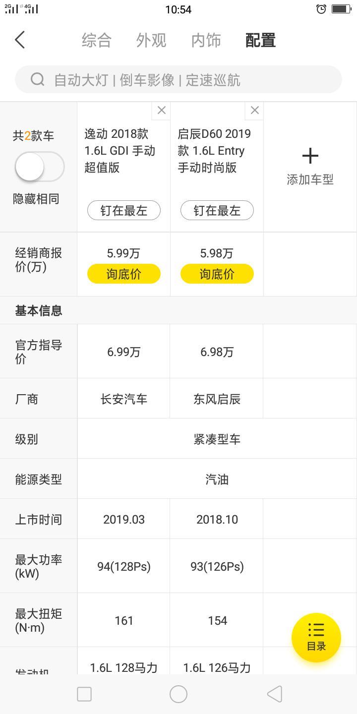 逸动-车友们、这俩款车怎么选，那款好点