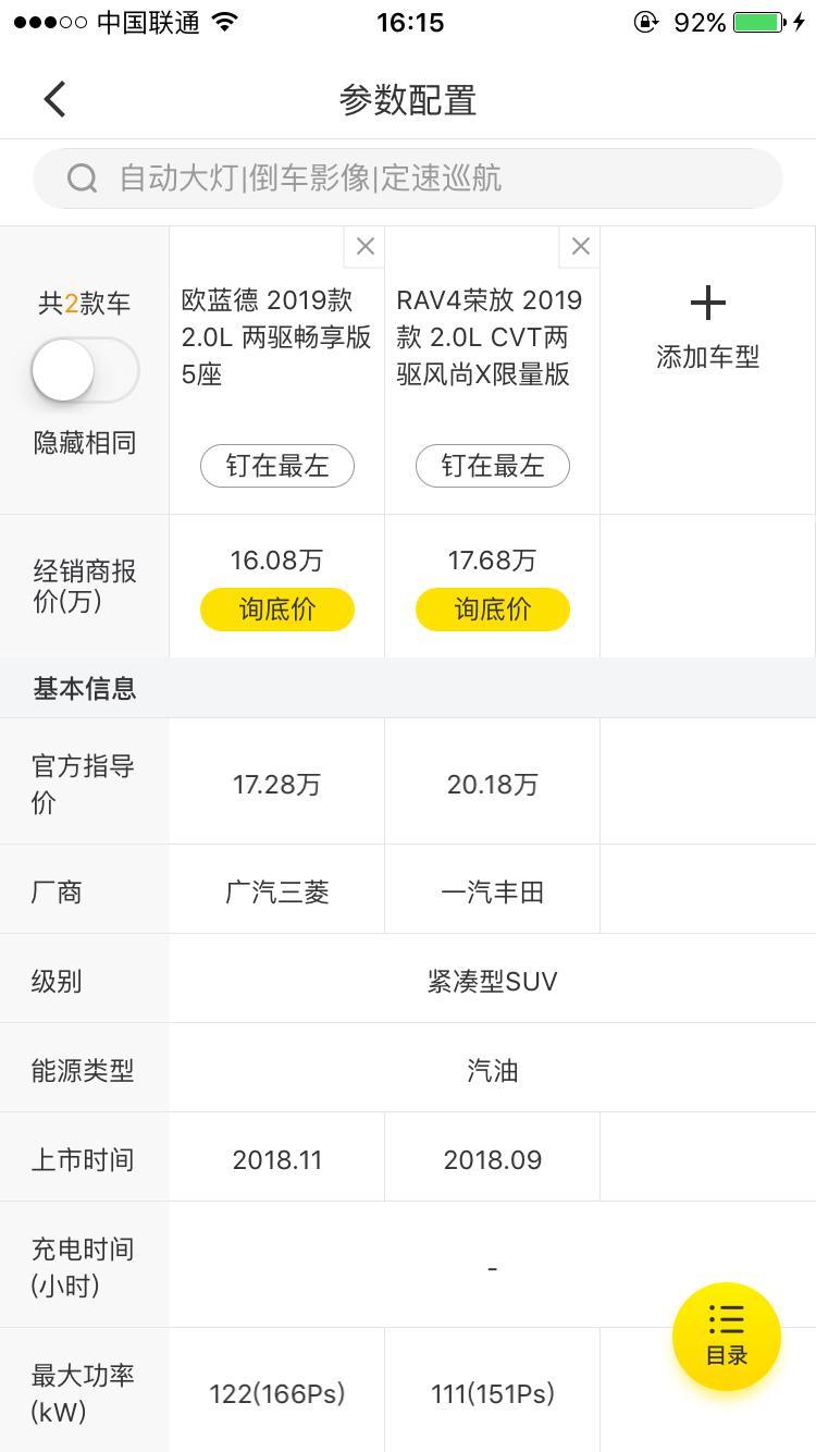 最近想买车，丰田RAV4根欧蓝德选一个，大家能给我点中肯的建议吗？