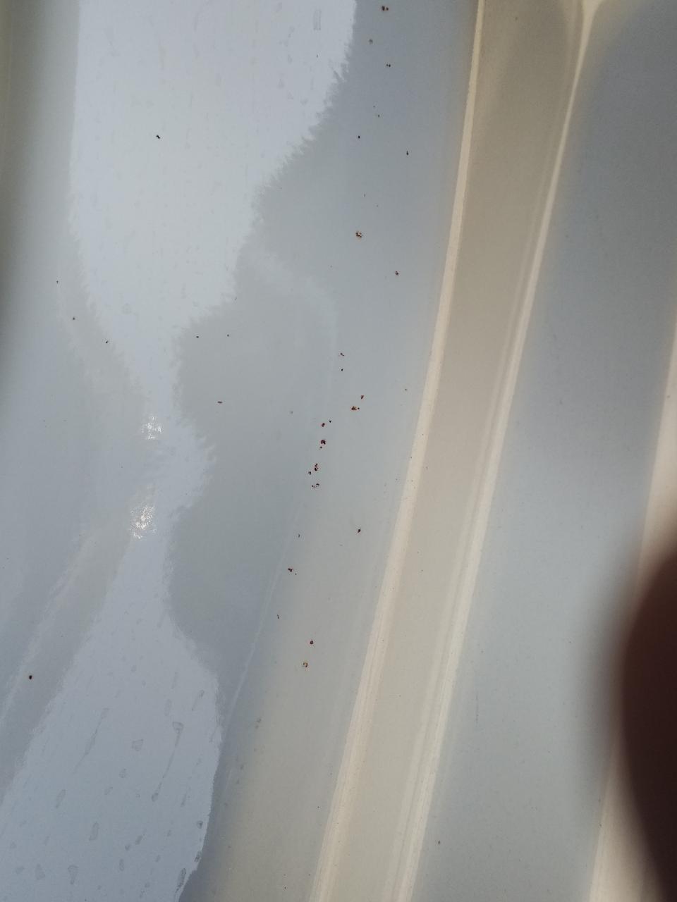 艾瑞泽gx-我的车用了还不到一个月，车头发动机盖上有两个小黄点，还有前车门打开后进去的台上也有，我用毛巾和喷剂也擦不掉，也不像是锈点！你们的有没有这种情况，我的是自动型色pro版！