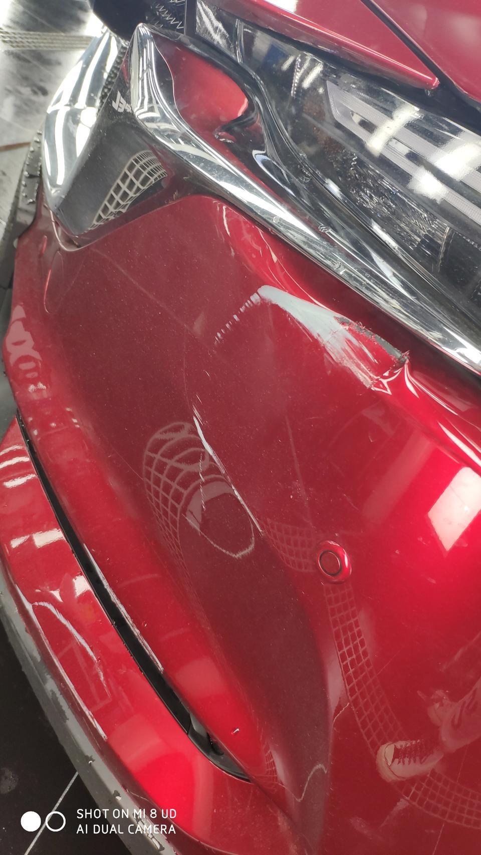 马自达cx-5-马自达cx5  提车一周 驾驶位置车头就在杆子上刮成这样了，请问这个去4s店补要多少钱啊。