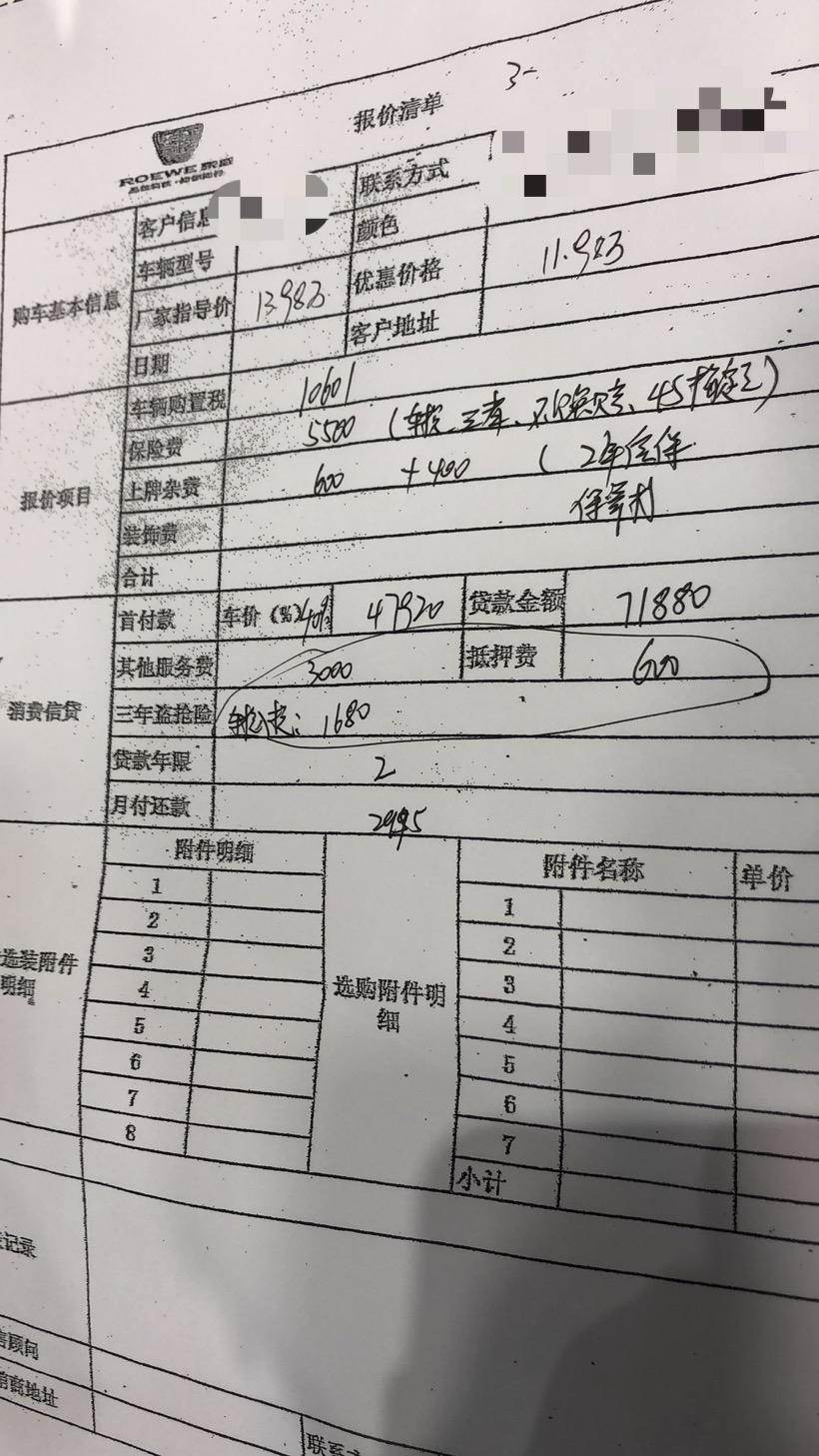 求助这是荣威rx5自动超越旗舰版的报价，大家觉得还有多大的优惠力度