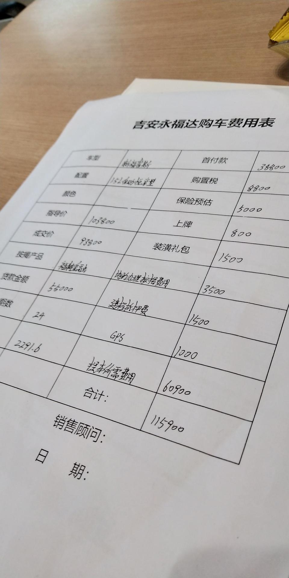 福睿斯中配，我谈到108800，各位觉得怎么样？