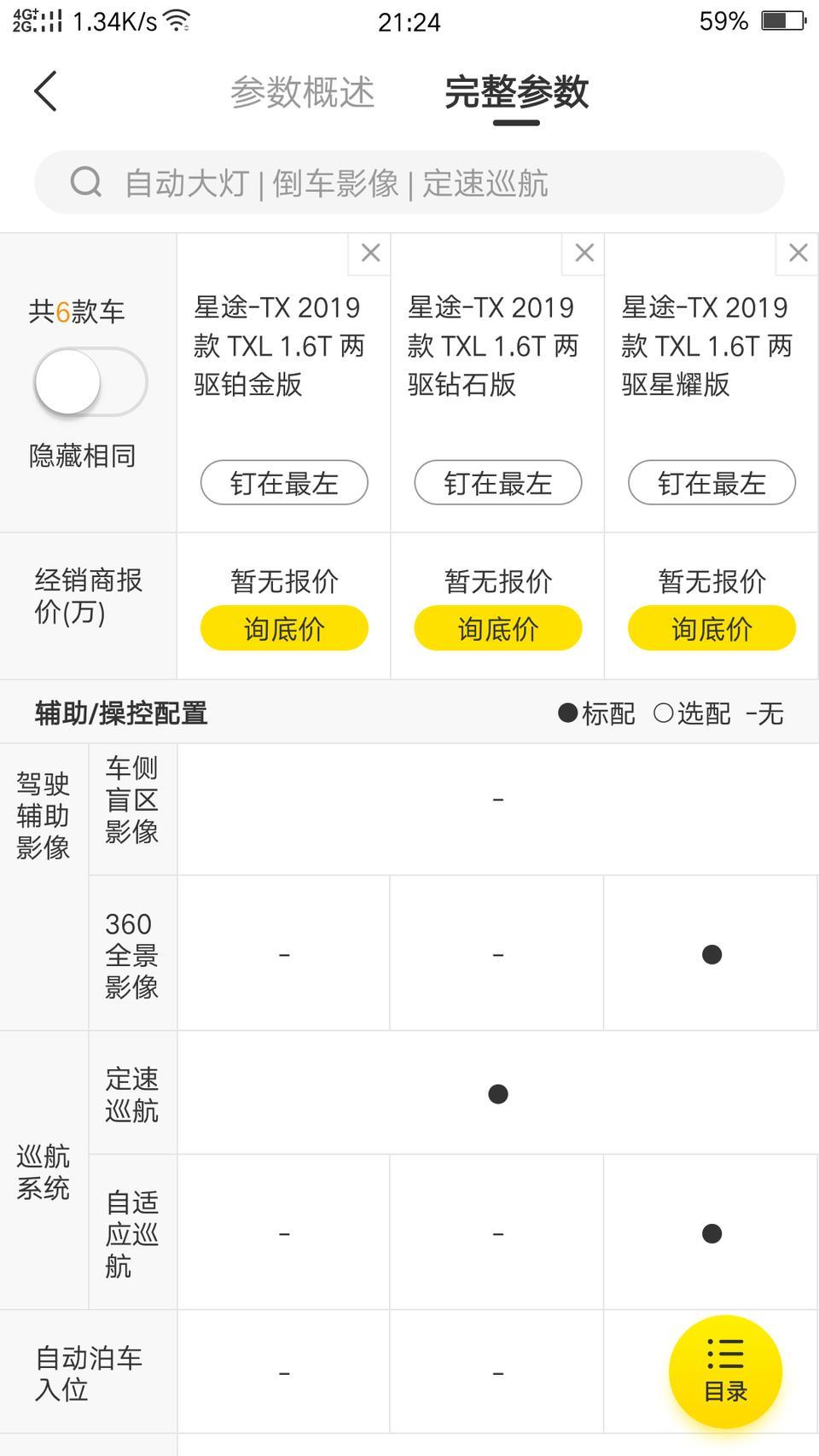 星途tx-钻石版连360°影像都没有?