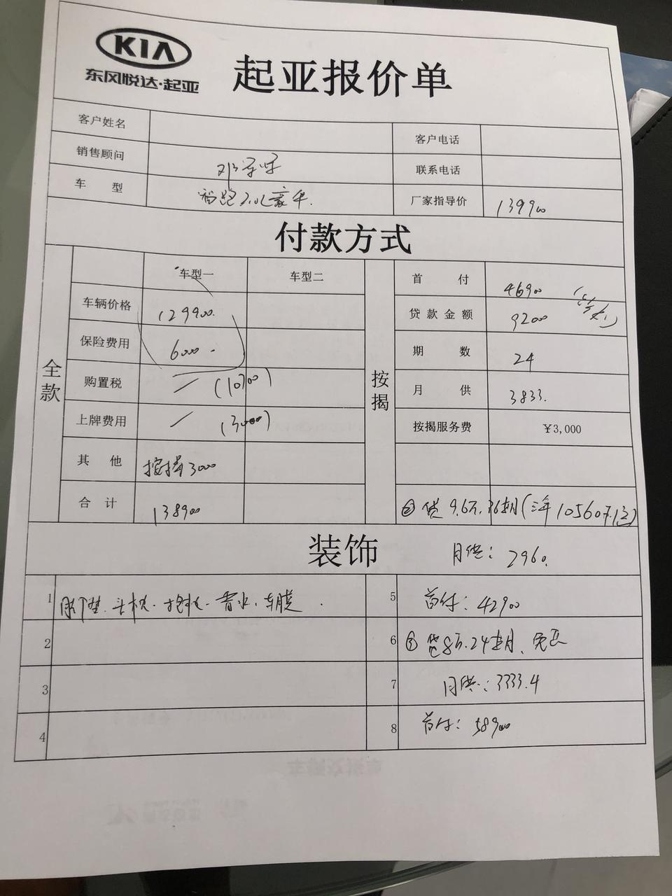 有深圳买起亚智跑的网友吗？今天去看了车，貌似优惠力度没有网友们说的那么大呀，算了一下落地大概要14.8/9的样子，能否帮我看看这个价哪里还能砍的吗？