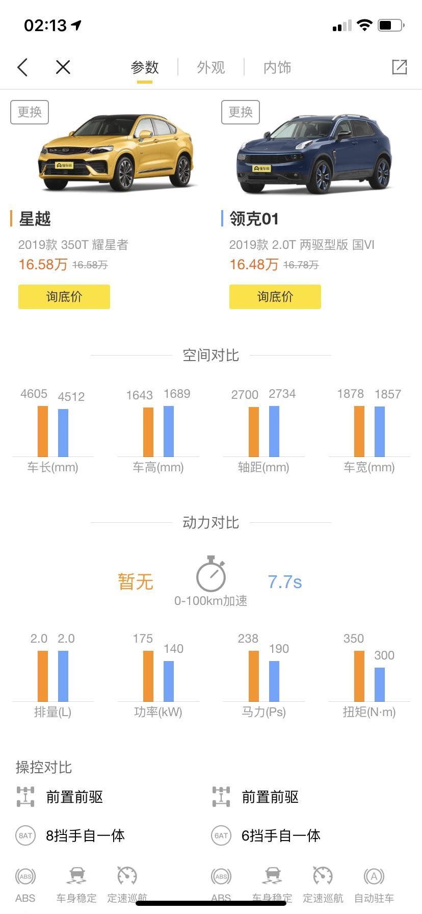这两个车纠结，第一台车不知道买那个好点，领克01   2.0T两驱型版，星越2.0T耀星者，价位都差不多，领克的质保感觉好点，星越动力强一点，买车后保养不知道那个贵