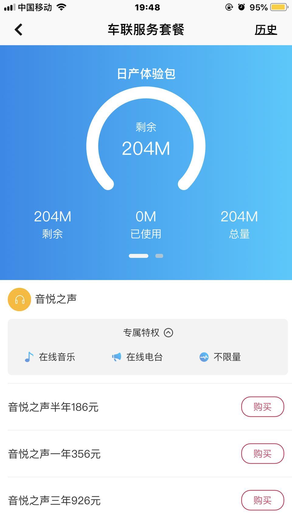 奇骏日常体验包车联服务是每个月都有的送的么？