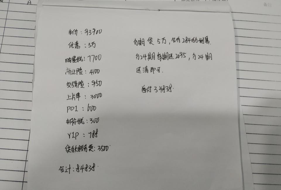 准备入手别克凯越，4s店给我做的估算，大家给看看哪里不合理，牌子我想自己上，他又说可以自己但是出库费2000，合理吗？