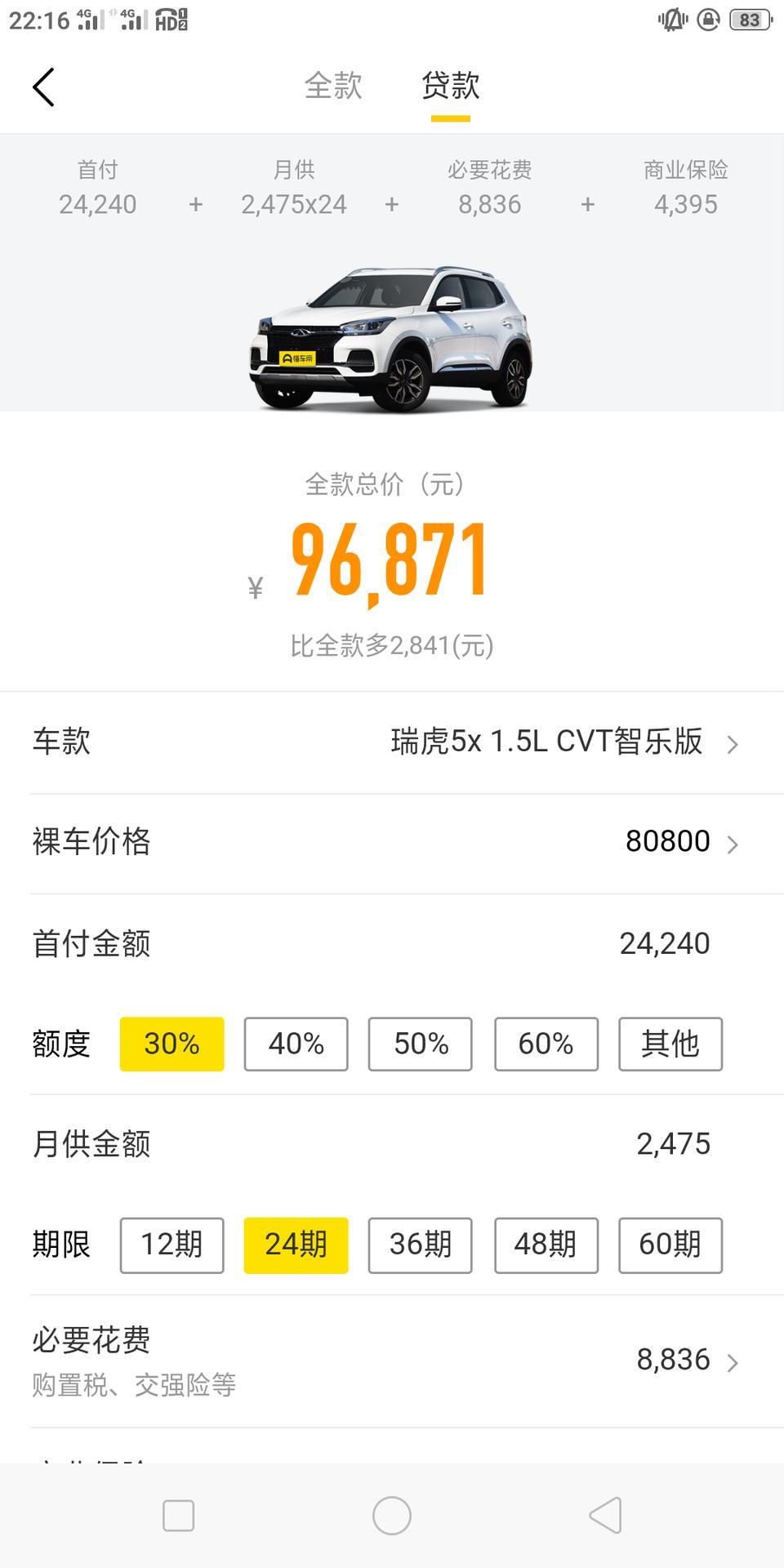 瑞虎5x-19款自动智乐版有优惠吗？如果分24期每月需要还款多少？首付3成多少能提走车？哪位大佬能给说下？谢谢