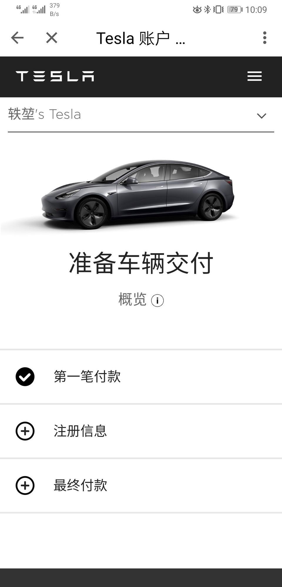 model 3(进口)-今天刚去店里谈怎么退车的问题，晚上就发来了这个。上周日交的钱，这周就能提车了？！