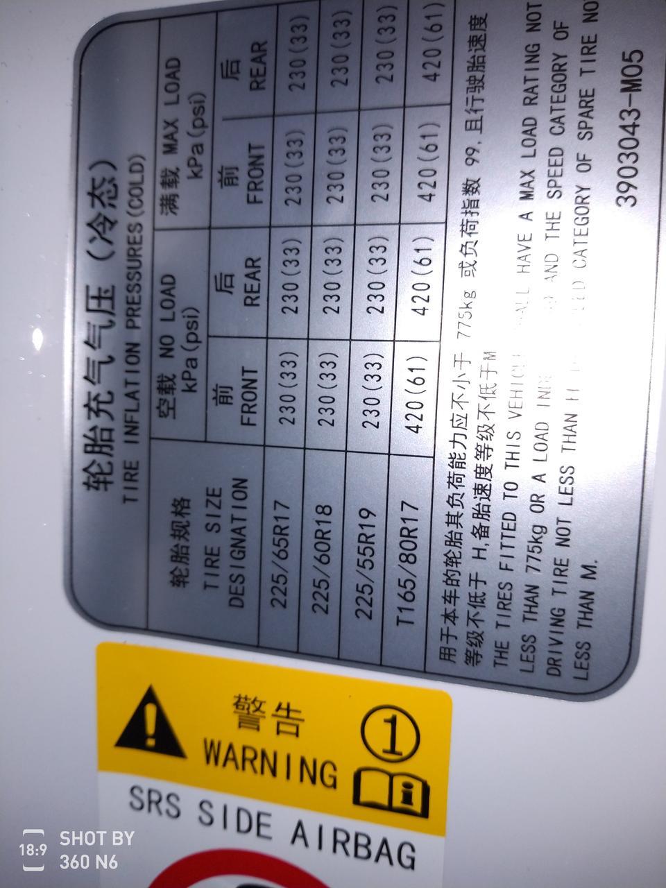 长安cs55-个位大神我的车轮17的这个我看不懂我的4轮胎压应该保持在多少正常？谢谢！