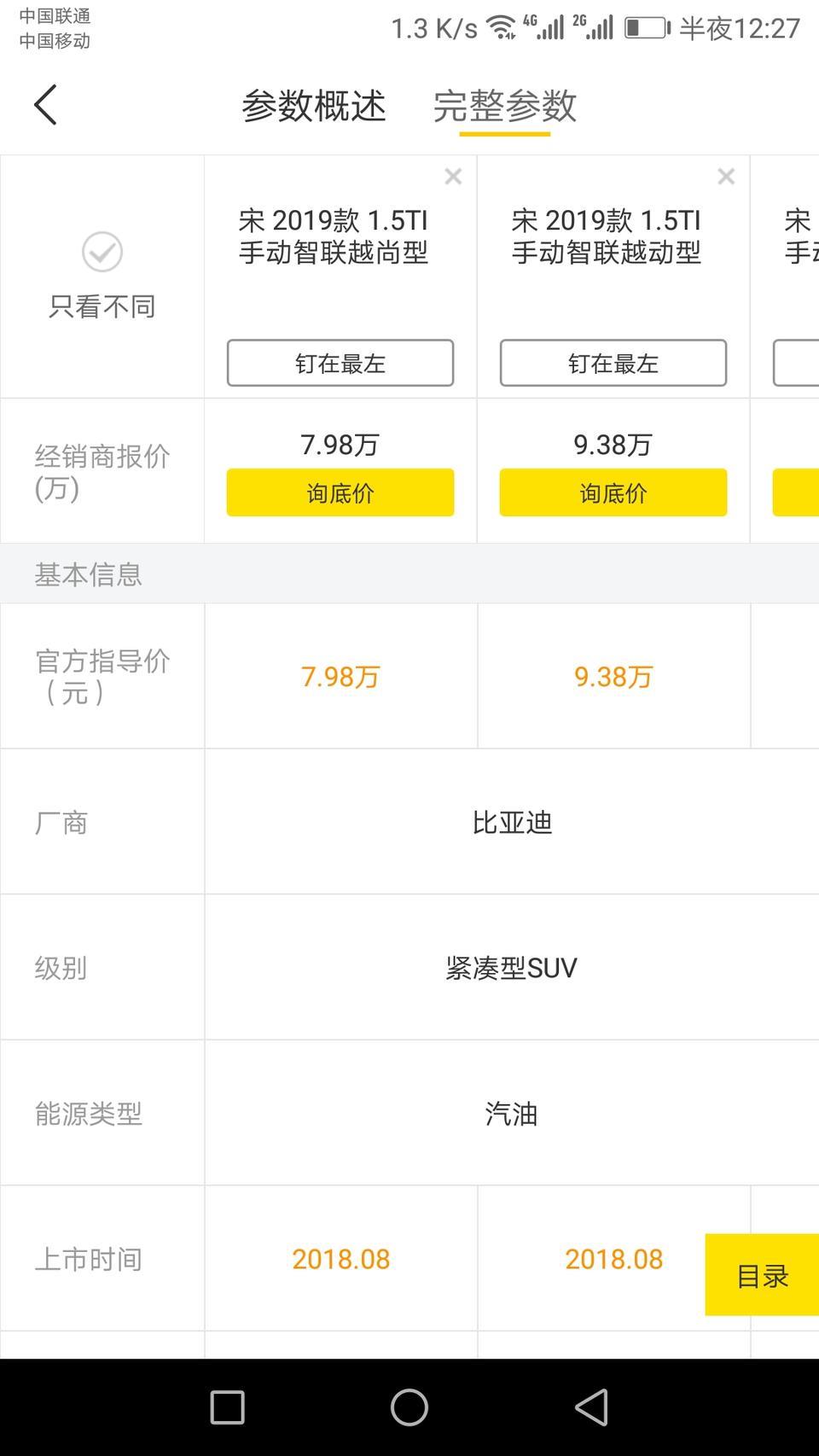 比亚迪宋有好几款车型，哪款配置划算