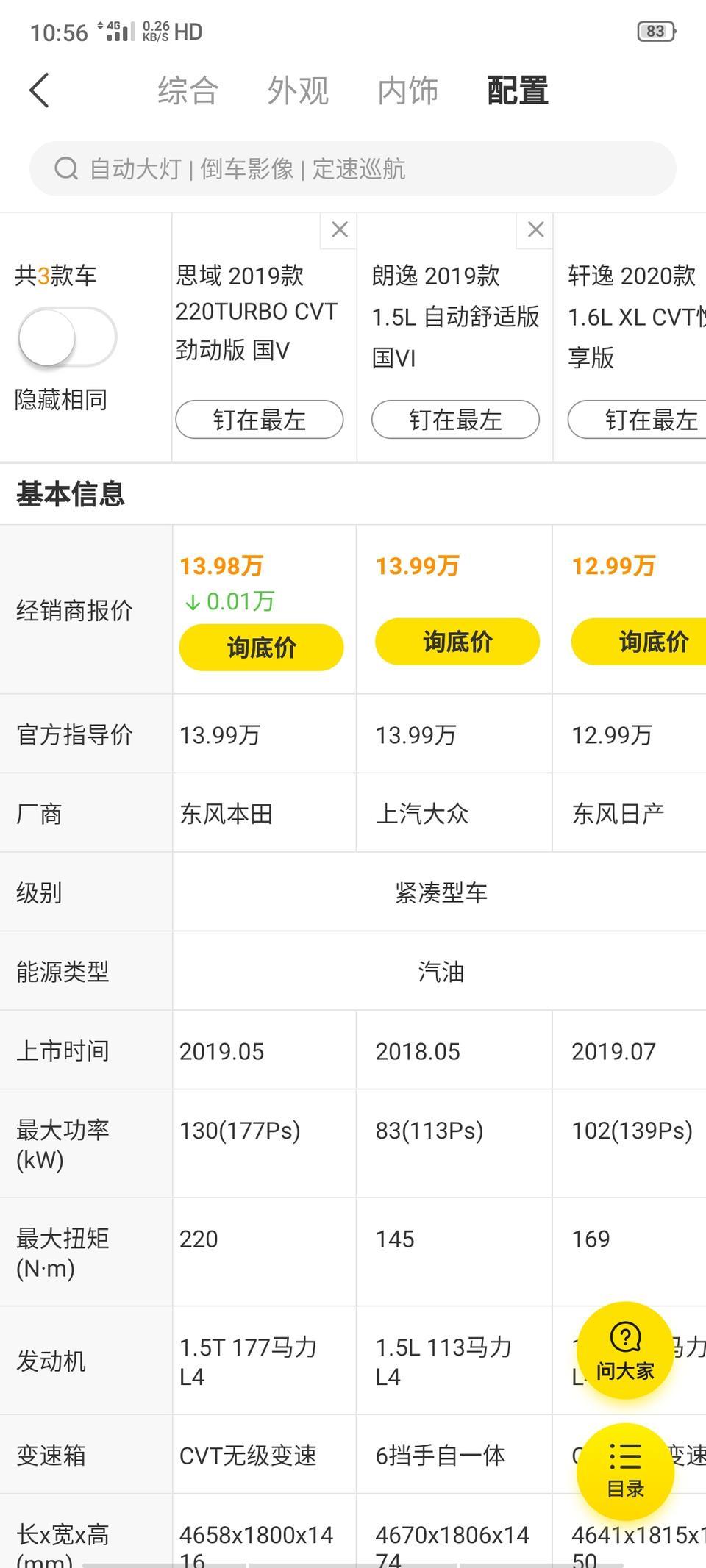 思域-这三款怎么选择呢！问问大家！新手不懂！谢谢